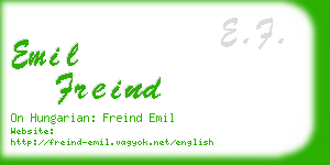 emil freind business card